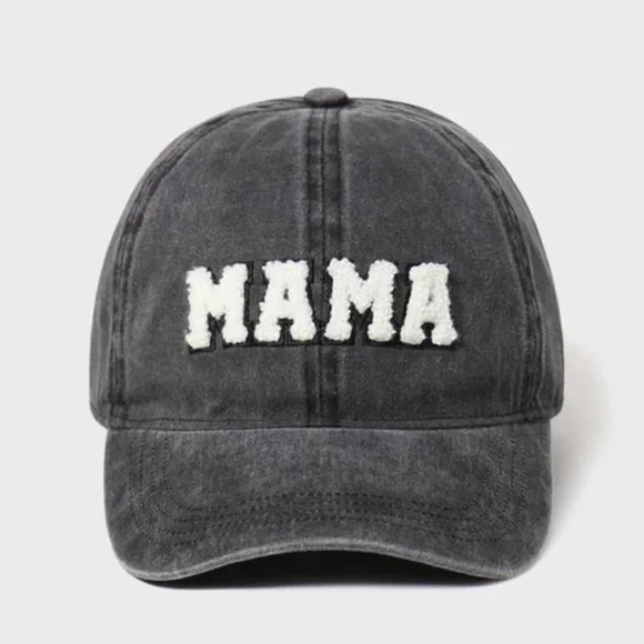 Accessories | Black Chenille Sherpa Patch Mama Lettered  display picture 2